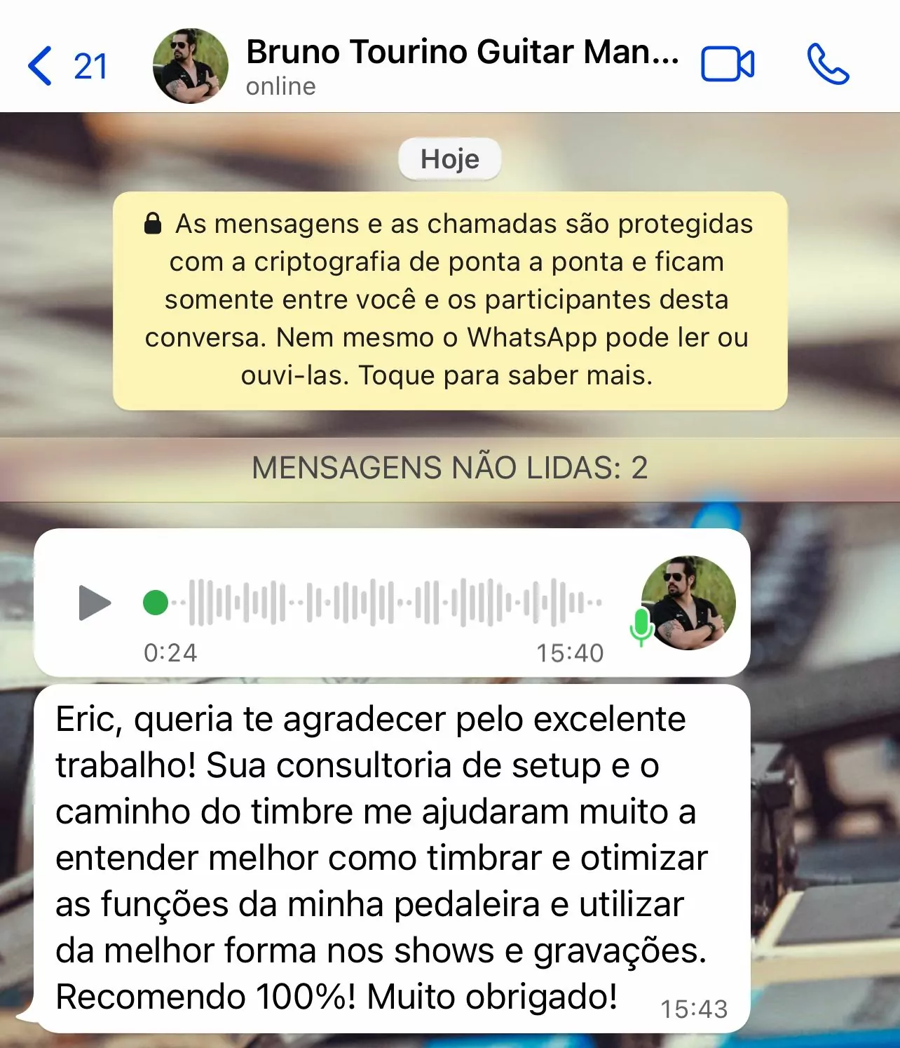 Print real de depoimento de aluno 7